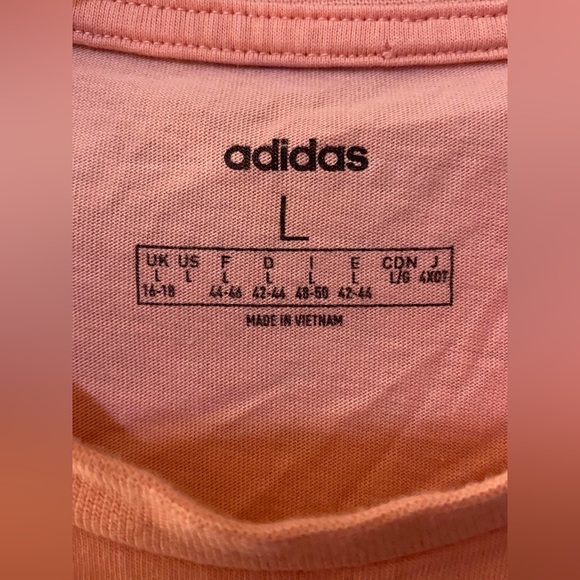 Bright coral pink Adidas tee - Picture 3 of 4